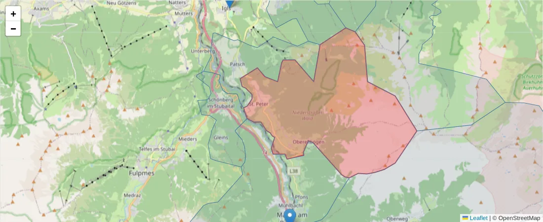 Karte des Postleitzahlen Bereichs  und der umliegenden Postleitzahlen in Deutschland