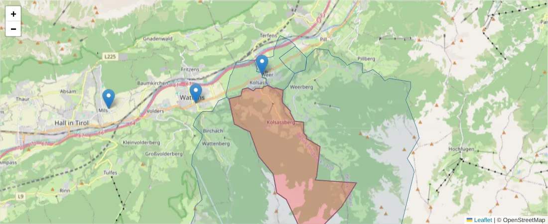 Karte des Postleitzahlen Bereichs  und der umliegenden Postleitzahlen in Deutschland