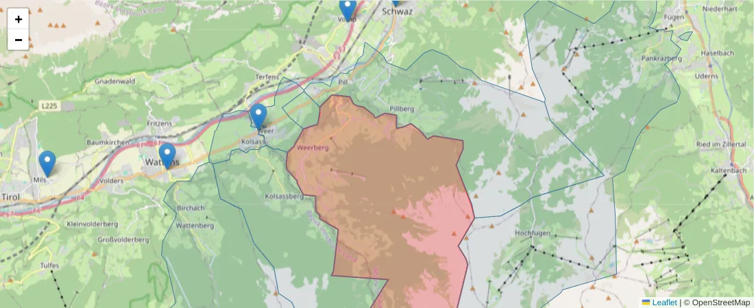 Karte des Postleitzahlen Bereichs  und der umliegenden Postleitzahlen in Deutschland