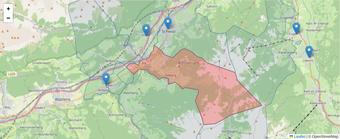 Karte des Postleitzahlen Bereichs  und der umliegenden Postleitzahlen in Deutschland