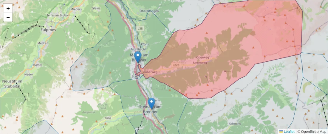 Karte des Postleitzahlen Bereichs  und der umliegenden Postleitzahlen in Deutschland