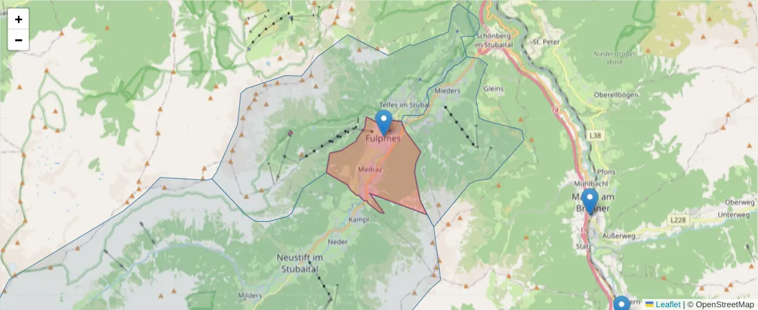 Karte des Postleitzahlen Bereichs  und der umliegenden Postleitzahlen in Deutschland