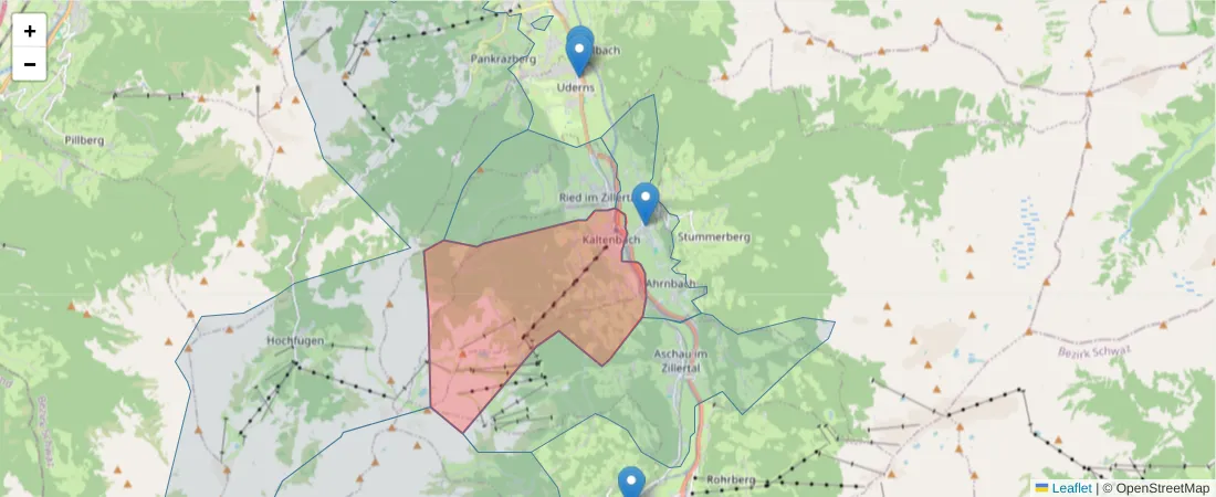 Karte des Postleitzahlen Bereichs  und der umliegenden Postleitzahlen in Deutschland