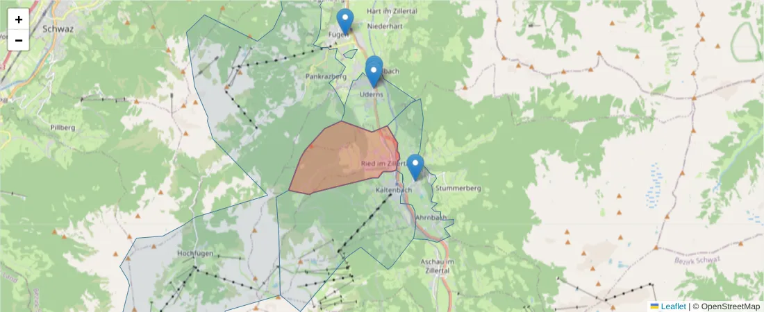 Karte des Postleitzahlen Bereichs  und der umliegenden Postleitzahlen in Deutschland