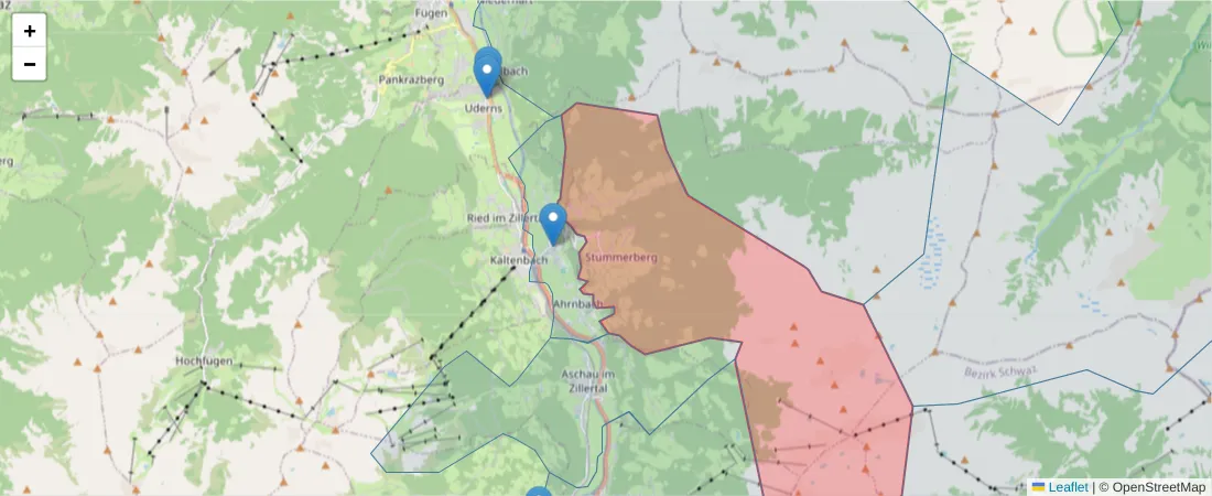 Karte des Postleitzahlen Bereichs  und der umliegenden Postleitzahlen in Deutschland