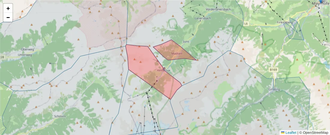 Karte des Postleitzahlen Bereichs  und der umliegenden Postleitzahlen in Deutschland