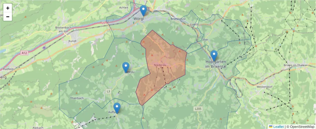 Karte des Postleitzahlen Bereichs  und der umliegenden Postleitzahlen in Deutschland