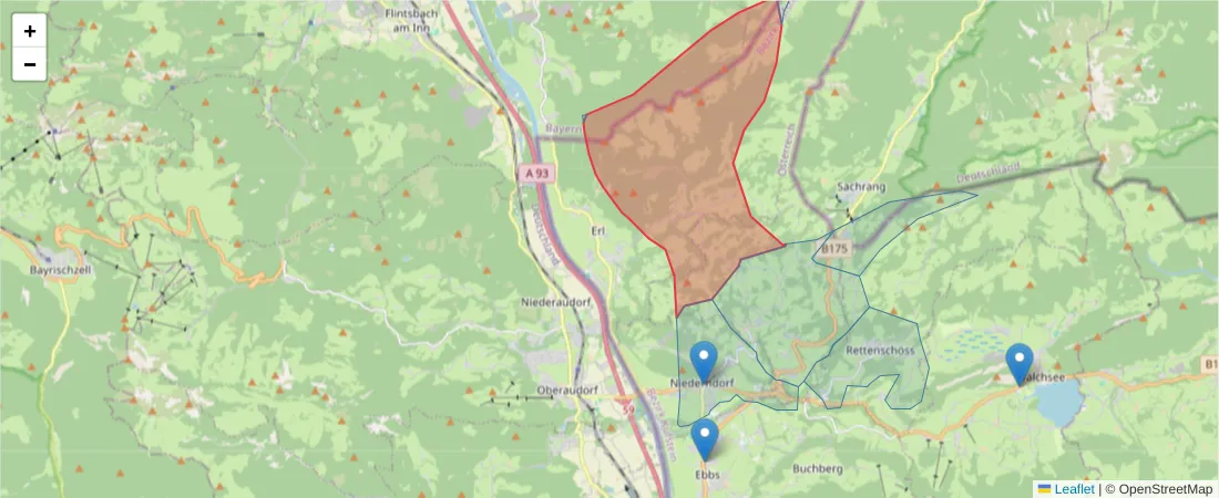 Karte des Postleitzahlen Bereichs  und der umliegenden Postleitzahlen in Deutschland