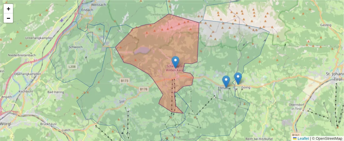 Karte des Postleitzahlen Bereichs  und der umliegenden Postleitzahlen in Deutschland