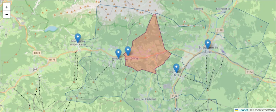 Karte des Postleitzahlen Bereichs  und der umliegenden Postleitzahlen in Deutschland