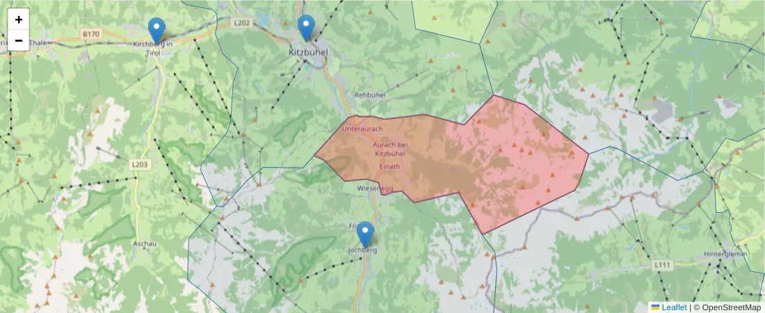 Karte des Postleitzahlen Bereichs  und der umliegenden Postleitzahlen in Deutschland