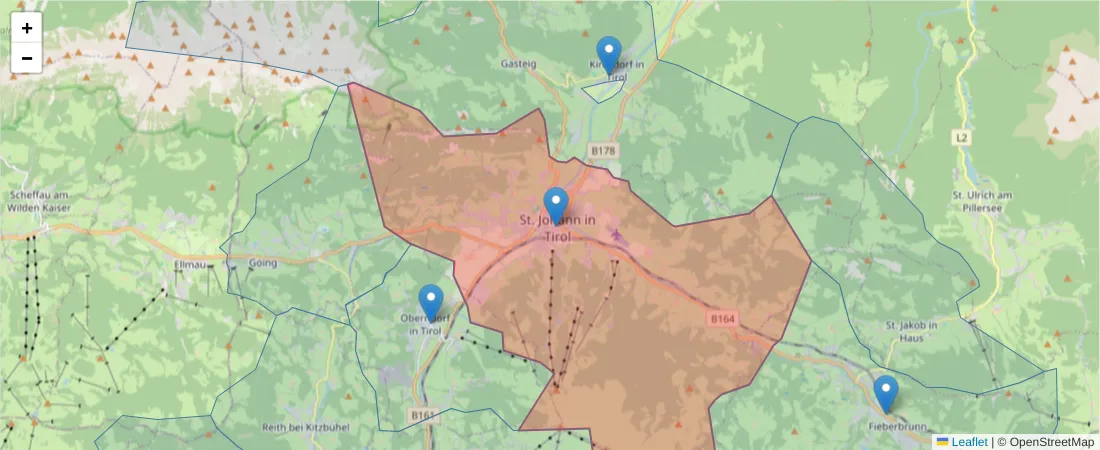 Karte des Postleitzahlen Bereichs  und der umliegenden Postleitzahlen in Deutschland