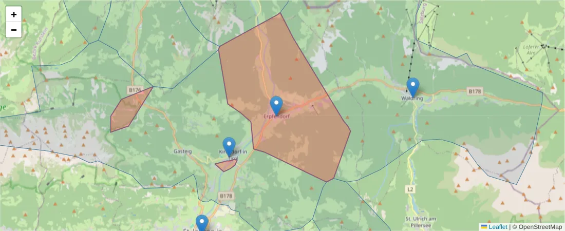 Karte des Postleitzahlen Bereichs  und der umliegenden Postleitzahlen in Deutschland