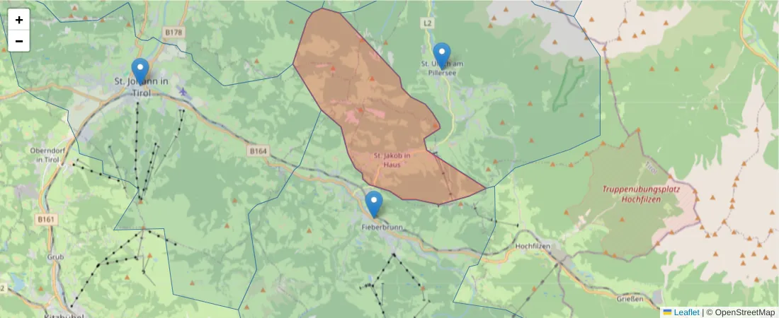 Karte des Postleitzahlen Bereichs  und der umliegenden Postleitzahlen in Deutschland