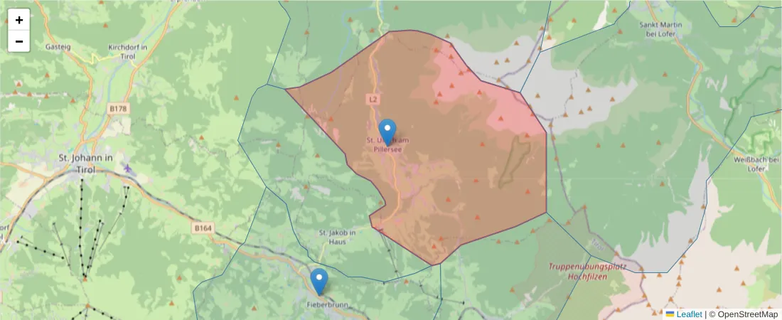 Karte des Postleitzahlen Bereichs  und der umliegenden Postleitzahlen in Deutschland