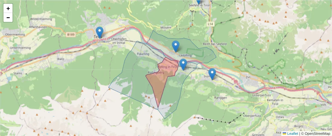 Karte des Postleitzahlen Bereichs  und der umliegenden Postleitzahlen in Deutschland