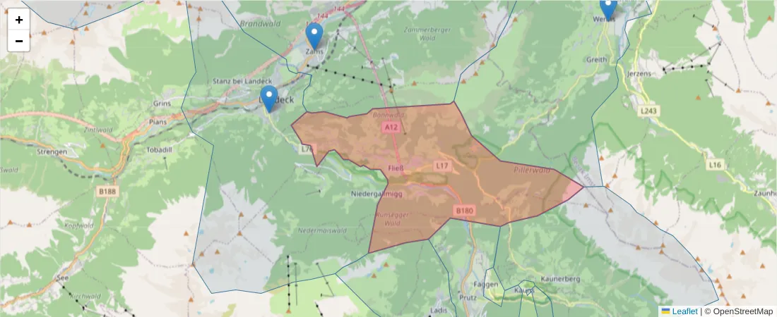 Karte des Postleitzahlen Bereichs  und der umliegenden Postleitzahlen in Deutschland
