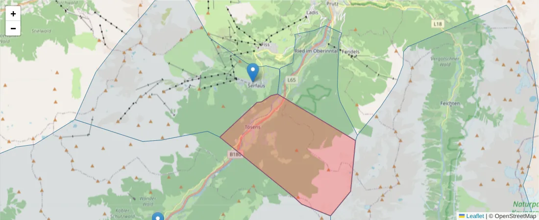 Karte des Postleitzahlen Bereichs  und der umliegenden Postleitzahlen in Deutschland