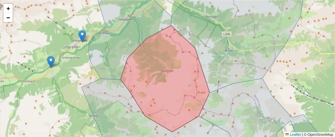 Karte des Postleitzahlen Bereichs  und der umliegenden Postleitzahlen in Deutschland