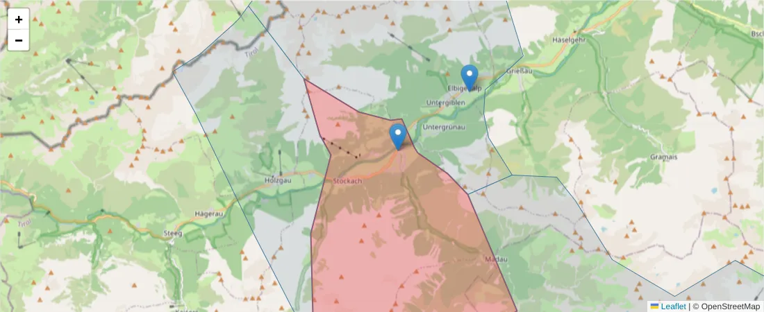 Karte des Postleitzahlen Bereichs  und der umliegenden Postleitzahlen in Deutschland