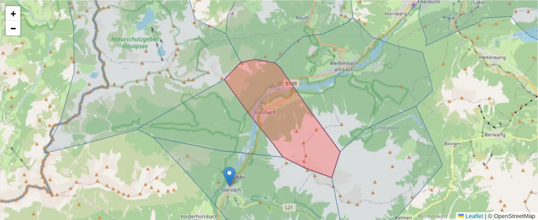 Karte des Postleitzahlen Bereichs  und der umliegenden Postleitzahlen in Deutschland