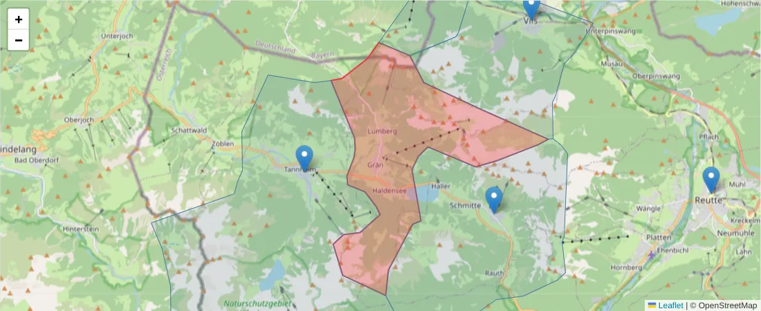 Karte des Postleitzahlen Bereichs  und der umliegenden Postleitzahlen in Deutschland