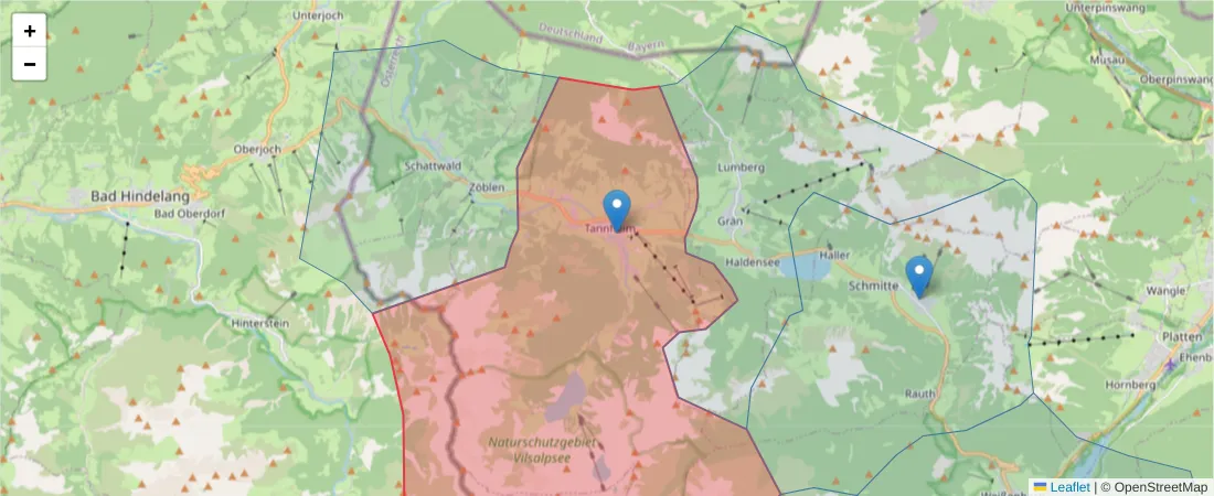 Karte des Postleitzahlen Bereichs  und der umliegenden Postleitzahlen in Deutschland