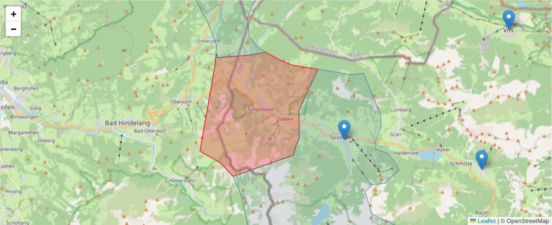 Karte des Postleitzahlen Bereichs  und der umliegenden Postleitzahlen in Deutschland