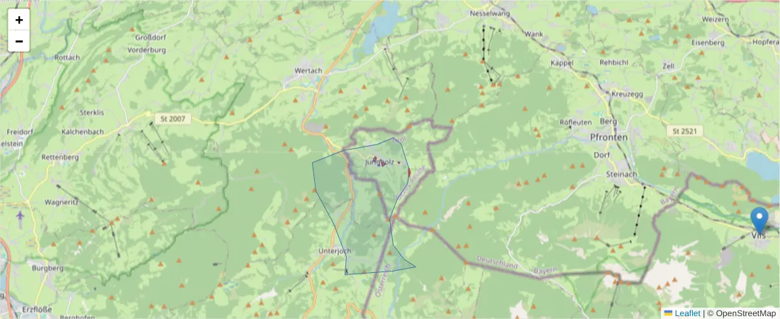 Karte des Postleitzahlen Bereichs  und der umliegenden Postleitzahlen in Deutschland