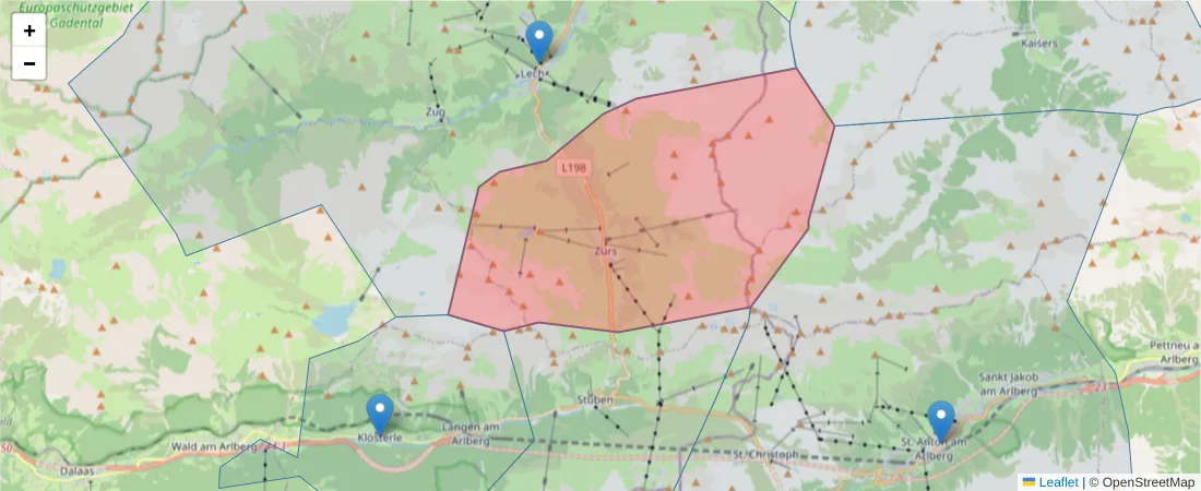 Karte des Postleitzahlen Bereichs  und der umliegenden Postleitzahlen in Deutschland