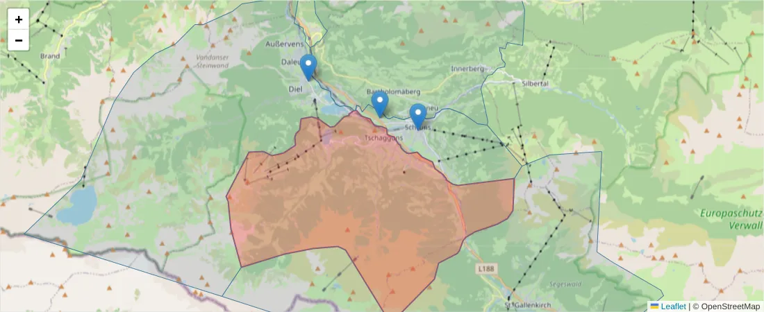 Karte des Postleitzahlen Bereichs  und der umliegenden Postleitzahlen in Deutschland