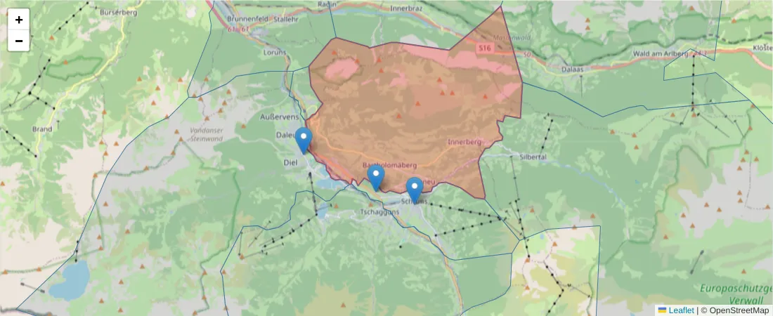 Karte des Postleitzahlen Bereichs  und der umliegenden Postleitzahlen in Deutschland