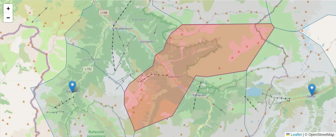 Karte des Postleitzahlen Bereichs  und der umliegenden Postleitzahlen in Deutschland