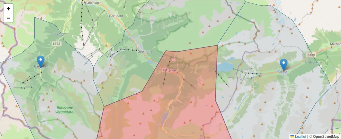 Karte des Postleitzahlen Bereichs  und der umliegenden Postleitzahlen in Deutschland