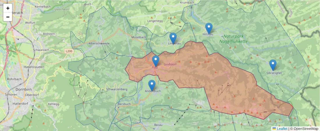 Karte des Postleitzahlen Bereichs  und der umliegenden Postleitzahlen in Deutschland