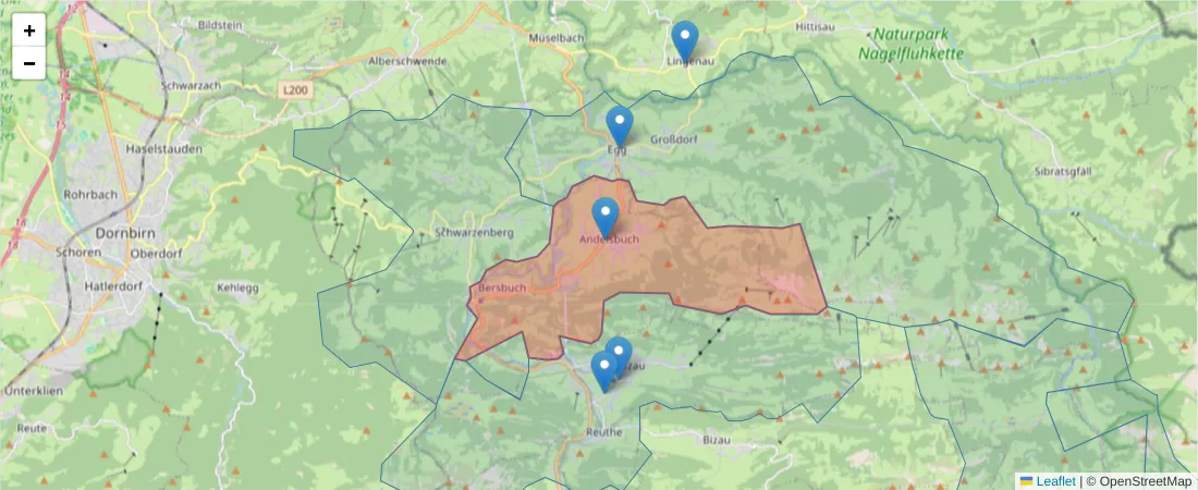 Karte des Postleitzahlen Bereichs  und der umliegenden Postleitzahlen in Deutschland