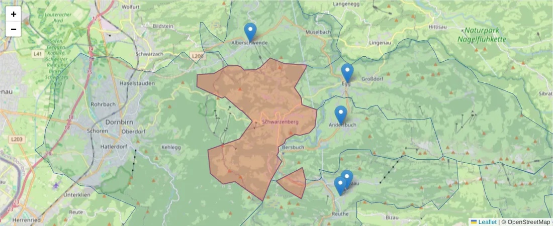Karte des Postleitzahlen Bereichs  und der umliegenden Postleitzahlen in Deutschland