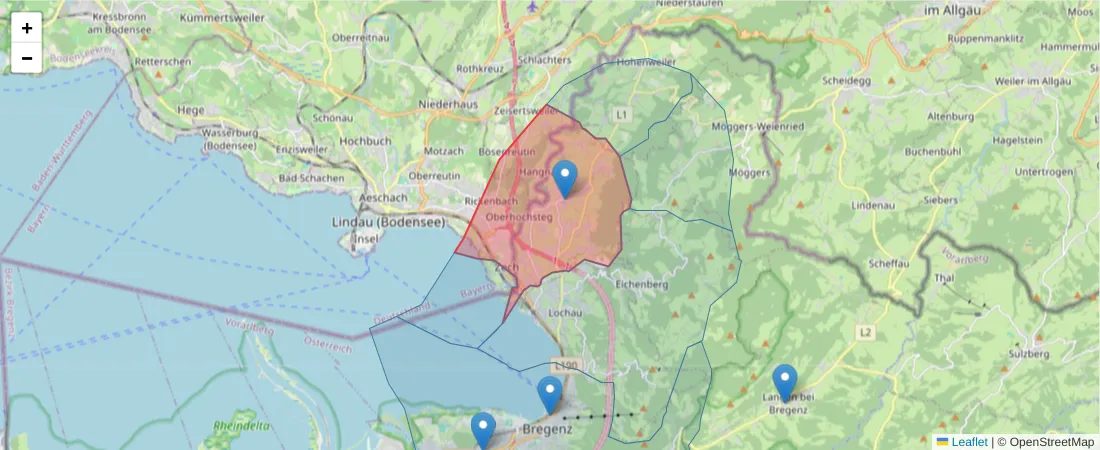 Karte des Postleitzahlen Bereichs  und der umliegenden Postleitzahlen in Deutschland