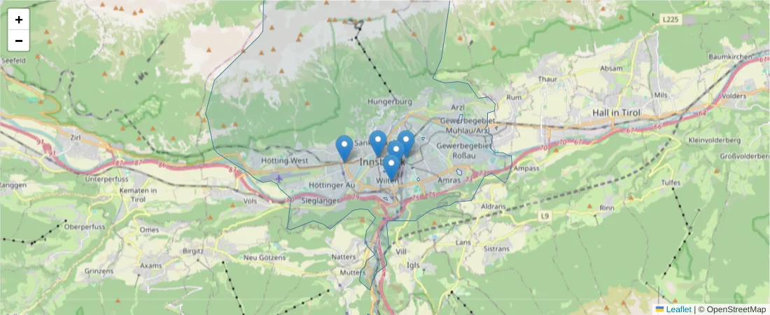 Karte des Postleitzahlen Bereichs  und der umliegenden Postleitzahlen in Deutschland