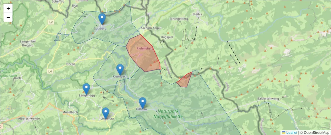 Karte des Postleitzahlen Bereichs  und der umliegenden Postleitzahlen in Deutschland