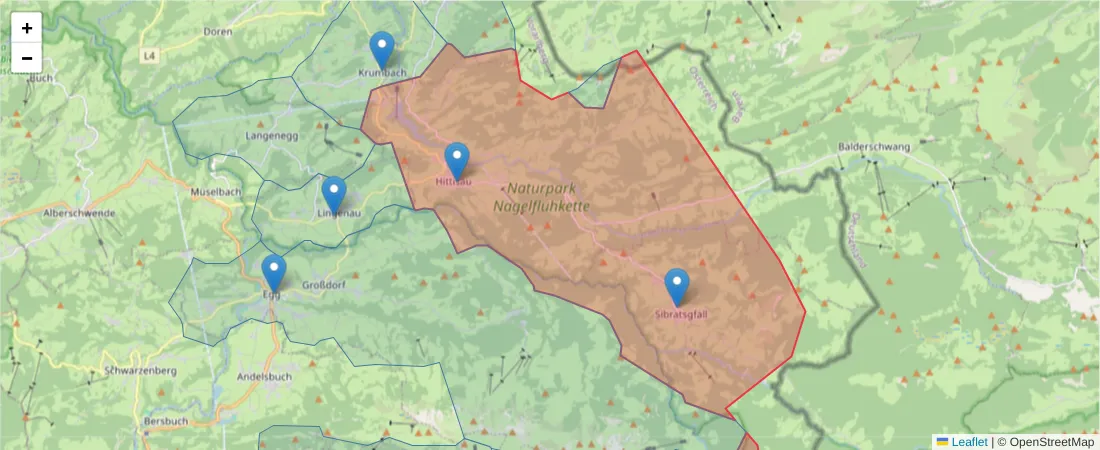 Karte des Postleitzahlen Bereichs  und der umliegenden Postleitzahlen in Deutschland