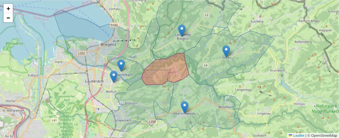 Karte des Postleitzahlen Bereichs  und der umliegenden Postleitzahlen in Deutschland