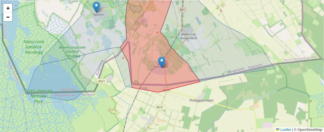 Karte des Postleitzahlen Bereichs  und der umliegenden Postleitzahlen in Deutschland
