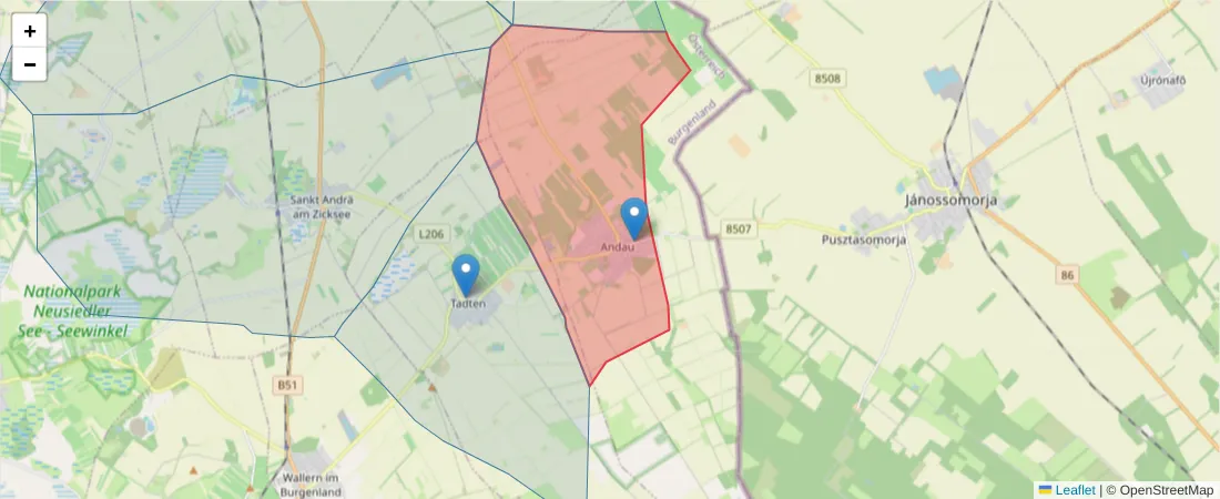 Karte des Postleitzahlen Bereichs  und der umliegenden Postleitzahlen in Deutschland