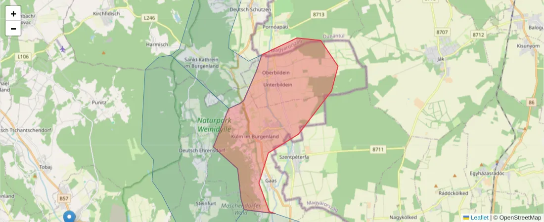Karte des Postleitzahlen Bereichs  und der umliegenden Postleitzahlen in Deutschland