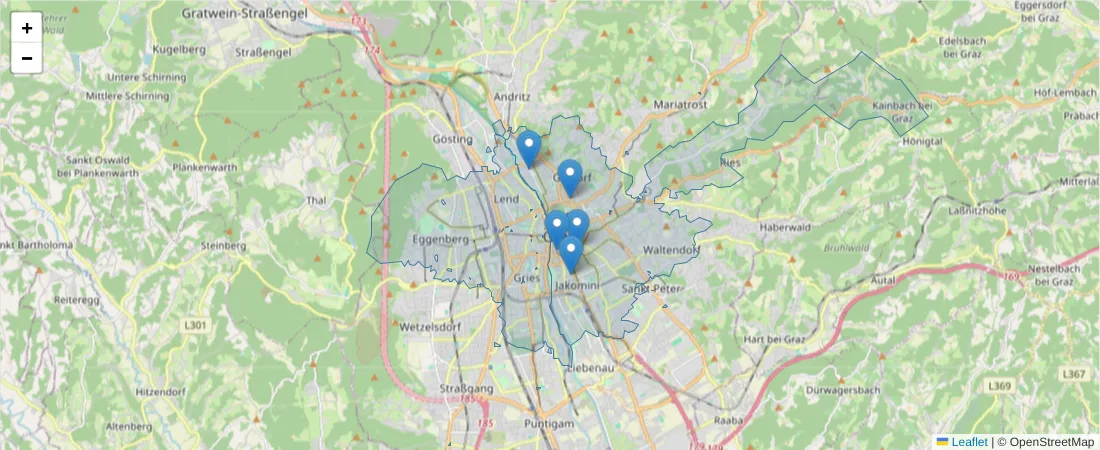 Karte des Postleitzahlen Bereichs  und der umliegenden Postleitzahlen in Deutschland
