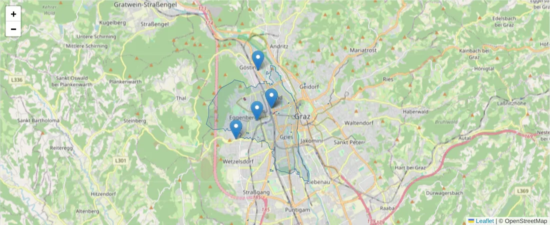 Karte des Postleitzahlen Bereichs  und der umliegenden Postleitzahlen in Deutschland