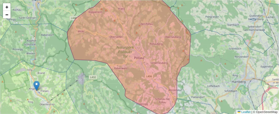 Karte des Postleitzahlen Bereichs  und der umliegenden Postleitzahlen in Deutschland