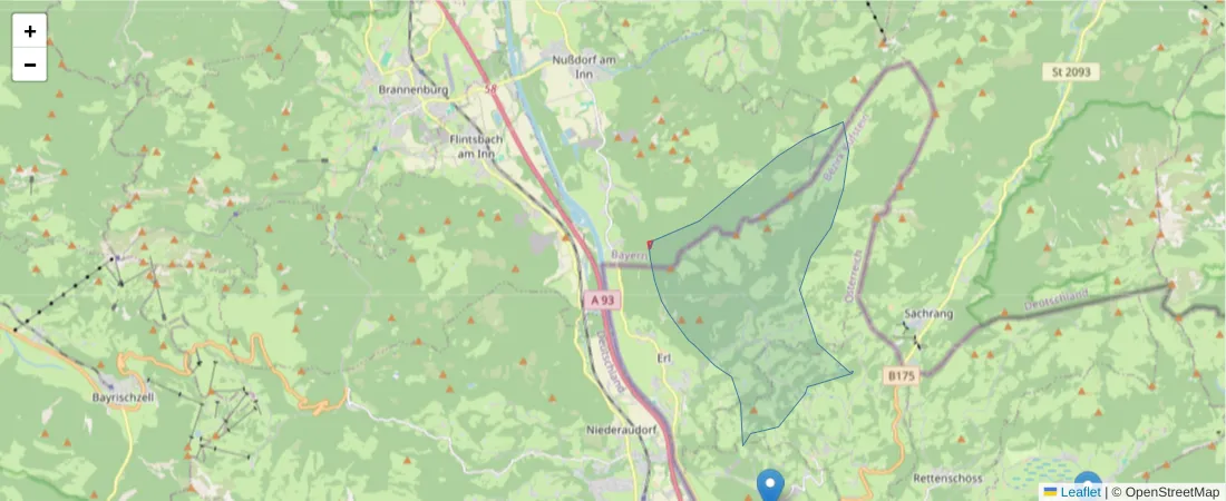 Karte des Postleitzahlen Bereichs  und der umliegenden Postleitzahlen in Deutschland