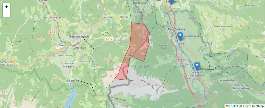 Karte des Postleitzahlen Bereichs  und der umliegenden Postleitzahlen in Deutschland